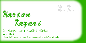 marton kazari business card